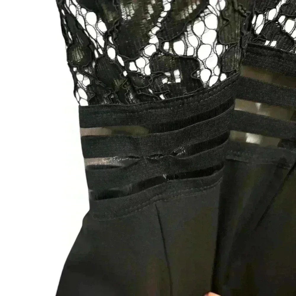 Elegant Black Lace Dress Size 15 with small flaw - Picture 3 of 4